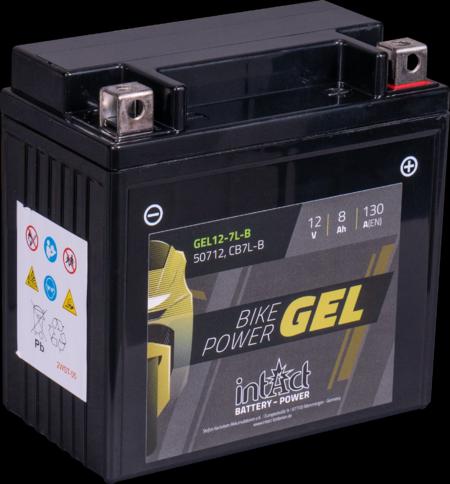 Actual product image Intact GEL12-7L-B Bike-Power GEL 8Ah Motorcycle Battery (DIN 50712) YB7L-B (12 V, 8 Ah, 130 A)