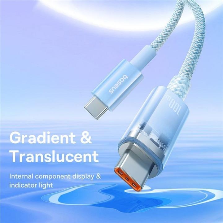 Immagine prodotto Baseus Cable cabel Type C to Type C PD 6A 100W Explorer P10319703311-00 / CB000043 1 m blue (1 m, 100 W)