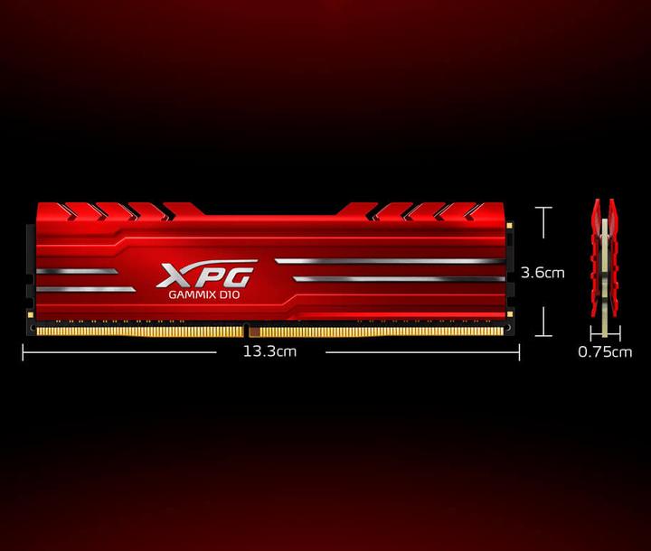Actual product image XPG GAMMIX D10 memory module GB DDR4 (1 x 16GB, 3600 MHz, DDR4-RAM, DIMM)