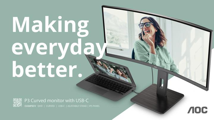 Produktbild AOC CU34P3CV (3440 x 1440 Pixel, 34")
