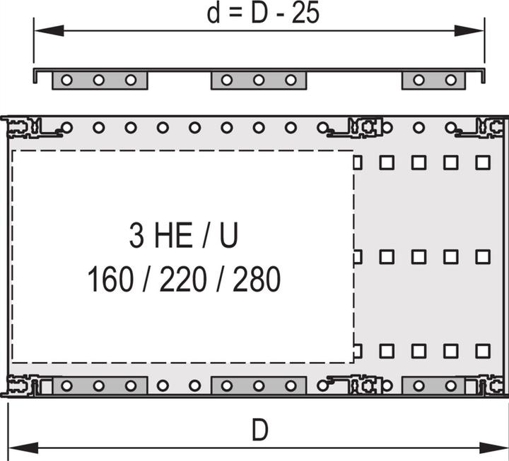 Actual product image Schroff Cover plate for screwing to the side wall - ABDECKBLECH 84TE 55T