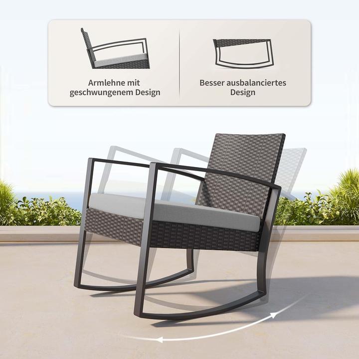 Actual product image Milkii Gartenmöbel Set, zwei Stühle & Tischchen, Beige