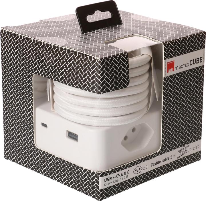 Produktbild Max Hauri maxTEX Cube (3 x, Typ 13, USB, USB-A, USB-C, 2 m)