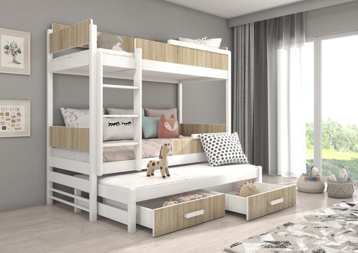 Actual product image ADRK Furniture Bunk Bed Triple QUEEN 200x90 (200cm x 90cm)