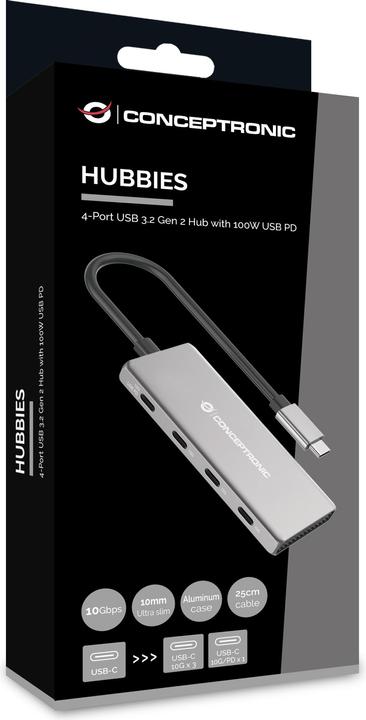 Immagine prodotto Conceptronic 4 Port USB-Hub (USB-C, 4 Porti)