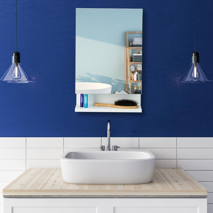 Image du produit Relaxdays Armoire de Toilette 1 Porte Miroir Prise (35 x 12 x 55 cm)