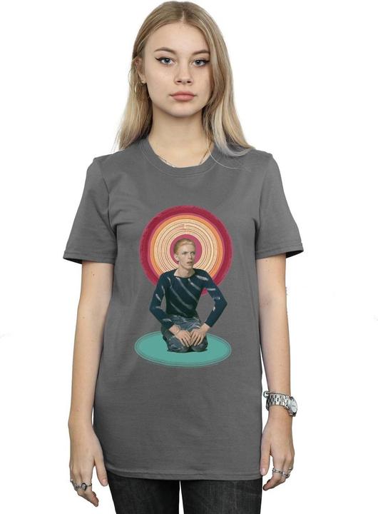Actual product image David Bowie Womens/Ladies Kneeling Halo Cotton Boyfriend T-Shirt (XXL)