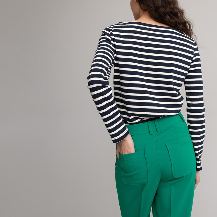 Produktbild La Redoute Collections Langarmshirt mit U-Boot-Ausschnitt und Streifenmuster (L)
