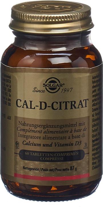 Produktbild Solgar Cal-D-Citrat Tabletten (60 Stk) (60 Stück, Tabletten, 218 g)