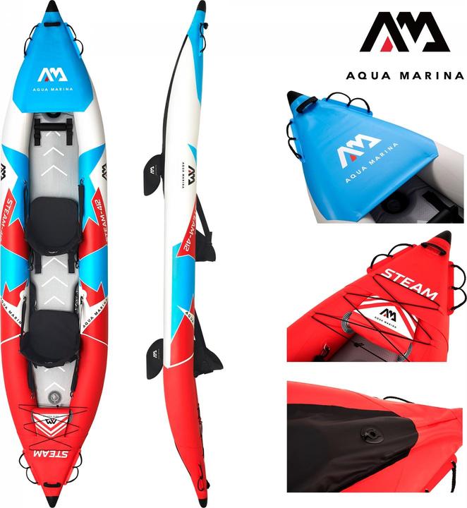 Produktbild Aqua Marina Kajak 412x83 cm für 2 Personen mit Luftsitz verstellbarer Lehne Transporttasche Reparatu (2 Pers.)