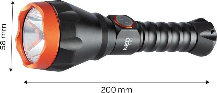 Produktbild Neo USB C 500 lm Osram LED wiederaufladbare Taschenlampe (20 cm)