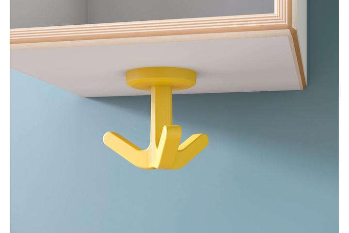 Actual product image Hewi Triple hook Series 477 matt, elastic 99 pure white Height 69 mm Ø 51 mm
