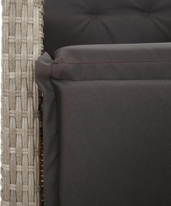 Produktbild VidaXL Gartenmöbel Essgruppe Gartengarnitur Sitzgruppe 7tlg Hellgrau Poly Rattan (80 cm)