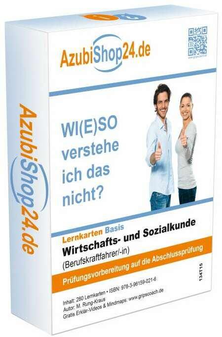 Produktbild Wiso Prüfungsvorbereitung Berufskraftfahrer Prüfung Lernkarten Wirtschafts- und Sozialkunde (Deutsch, Michaela Rung-Kraus, 2024)