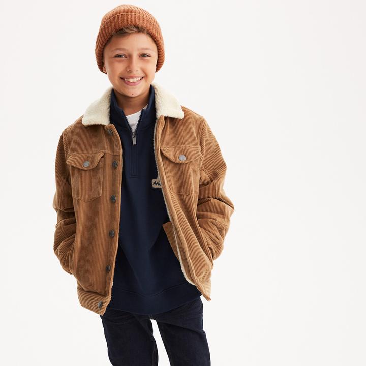 Actual product image La Redoute Collections Corduroy jacket with teddy fleece collar (120 B)