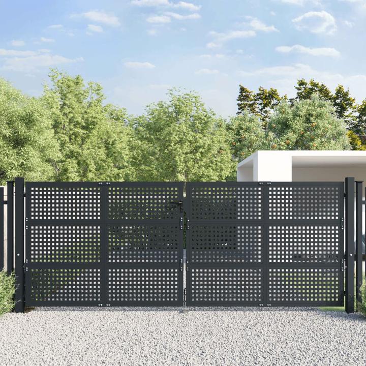 Produktbild VidaXL Gartentor Anthrazit 400x200 cm Stahl, Farbe: Anthrazit