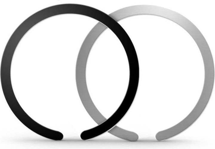 Tech-Protect MagSafe MetalPlate Ring Universal Magnetic - Black/Silver (2 pcs)