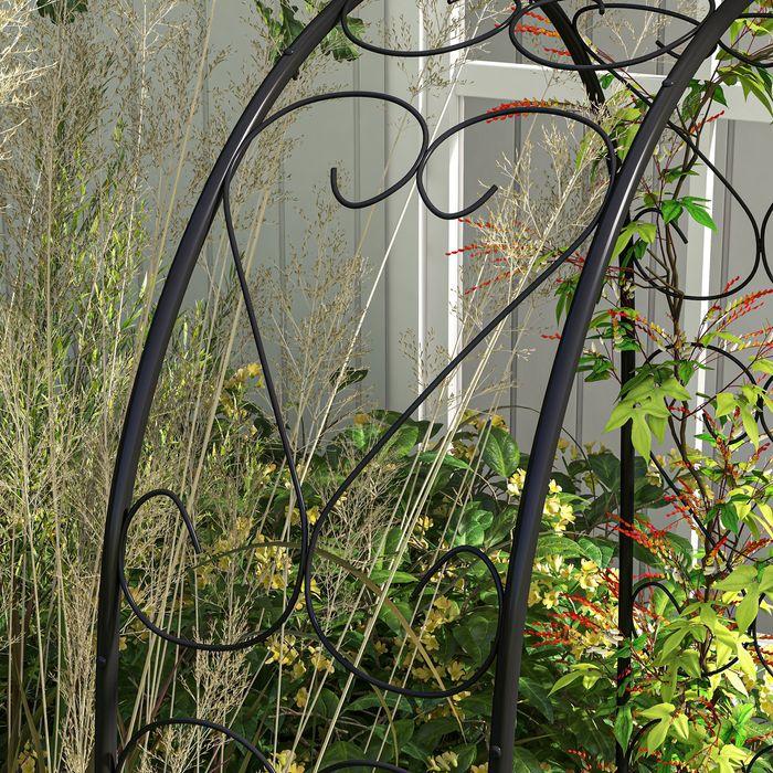 Immagine prodotto Swisshandel24 Rosenbogen Torbogen, Stahl 125x37x230 cm Gartenbogen für Kletterpflanzen Schwarz (125 cm, 37 cm)