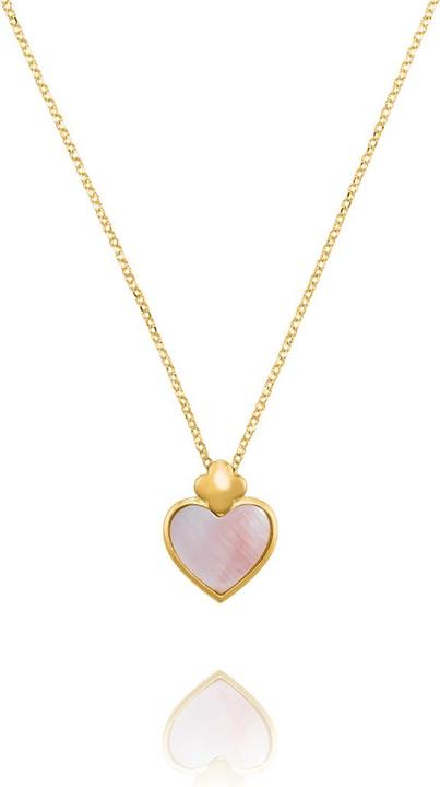 Image du produit Charles Garnier Collier PASSION Pendentif Coeur en Argent Doré et nacre Rose (Argent doré et nacre rose)