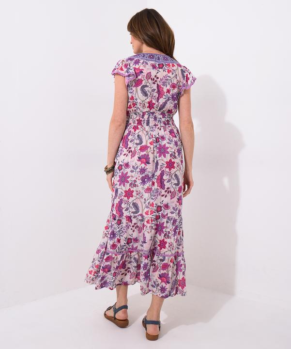 Produktbild Joe Browns Border Print Floral Shirred Waist V-Neck Tassel Dress (10)