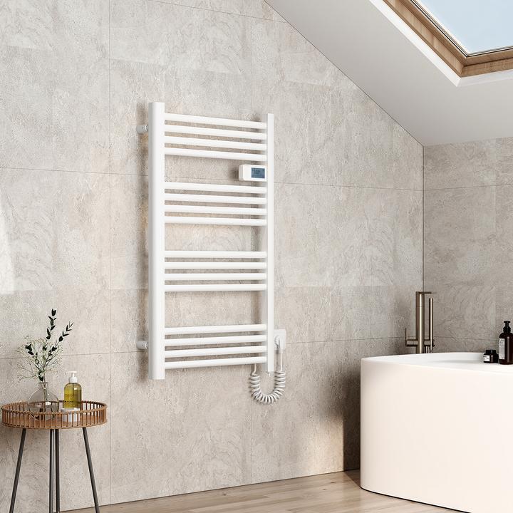 Actual product image Emke Bathroom Radiator Towel Rail Adjustable Temperature Control 96x54cm White 500W (500 W)