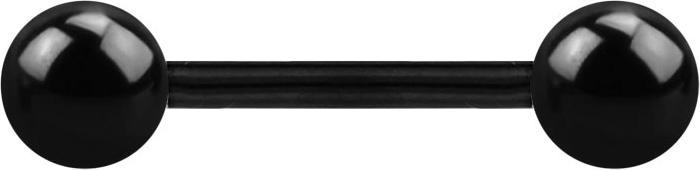 Image du produit Star Piercing Barbell noir avec deux boules (Acier chirurgical 316L, sans laiton)