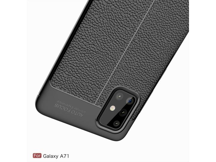 Actual product image Screenguard Samsung Galaxy A71 Case Leather Design TPU Cover (Samsung Galaxy A71)