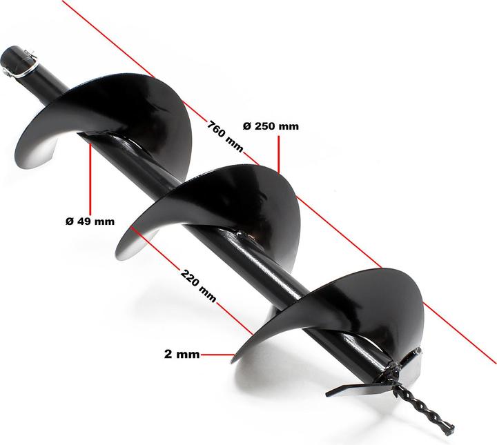 Immagine prodotto Wiltec Trivella trivella 250 mm in ghisa trivella di terra trivella di ricambio