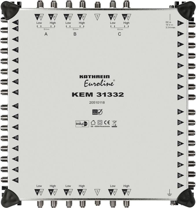 Produktbild Kathrein EUROLI Umschaltmatrix KEM 31332 13 Eingänge 32 Ausgänge kaskadierbar