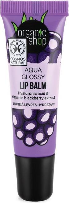 Natura Siberica Aqua Glossy Lip Balm Hyaluron Therapy mit Hyaluronsäure und Brombeerextrakt 10ml (Balsam, 10 ml)