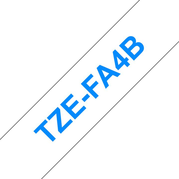 Image du produit Brother TZE-FA4B DirectLabel ruban à repasser bleu sur blanc 18mm x 3m (1.80 cm, Bleu)