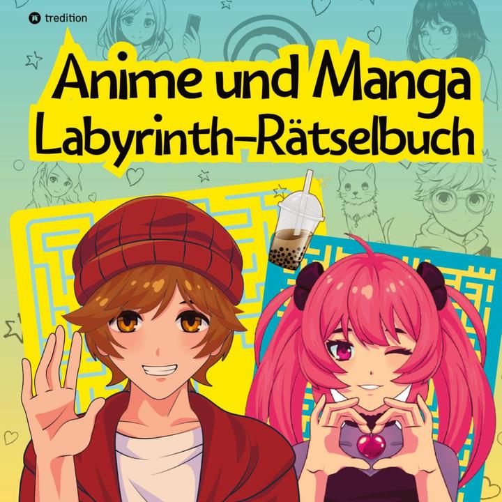 Labyrinth puzzle book anime and manga for teenagers and children puzzle activity book gift idea