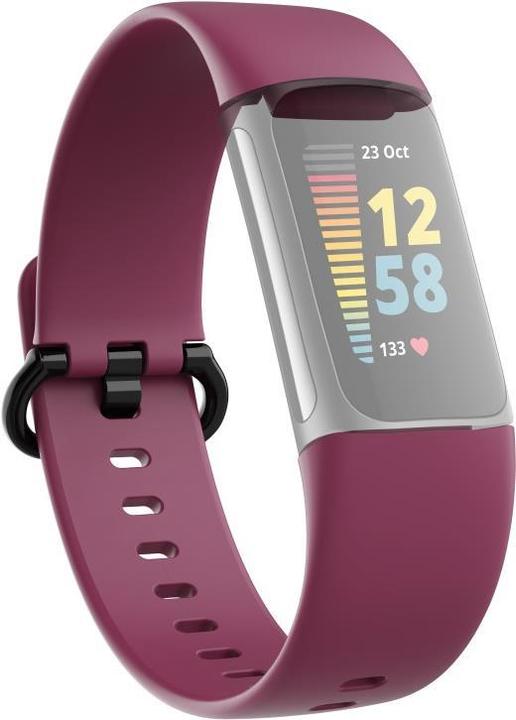 Produktbild Hama Armband für Fitbit Charge 5, Uhrenarmband zum Tauschen, universal, Bordeaux (22 mm, Thermoplastisches Polyurethan (TPU))
