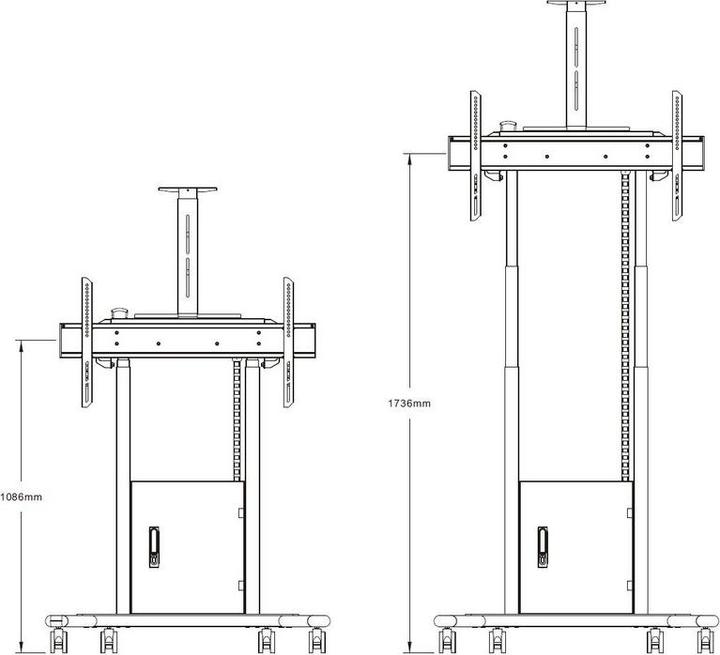 Actual product image Multibrackets Stand electr, -100", max 120 kg, white (90", 120 kg)