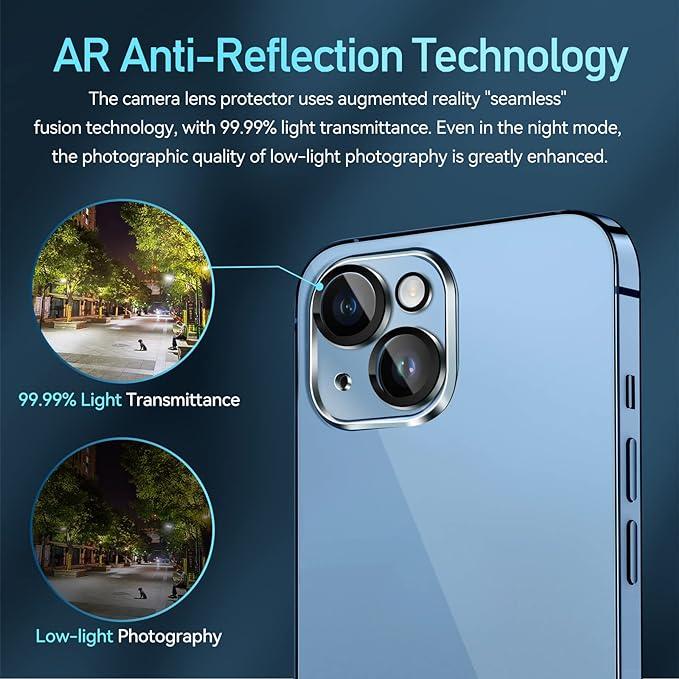 Actual product image Ivoler 4 pieces Camera protector Compatible with iPhone 14/ iPhone 15/ iPhone 14 Plus/ iPhone 15 Plus (4 Piece, Apple iPhone 14 Plus, Apple iPhone 15 Plus, Apple iPhone 15, Apple iPhone 14)