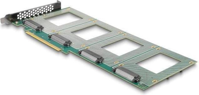 Productafbeelding Delock PCI Express 4.0 x16 kaart naar 4 x interne U.2 NVMe SFF-8639 - Bifurcatie (LxB: 288 x 122 mm)