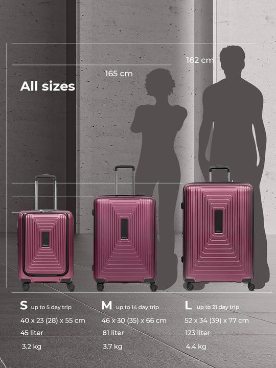 Produktbild Redolz Essentials 14 3-Set 4-Rollen Kofferset 3 teilig (249 l, XL (ab 115l))