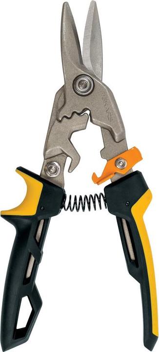 Actual product image Fiskars PowerGear Aviation tin snips, straight cut