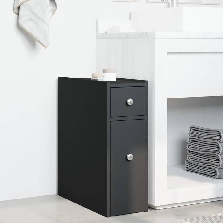 Actual product image VidaXL Narrow bathroom cabinet with castors