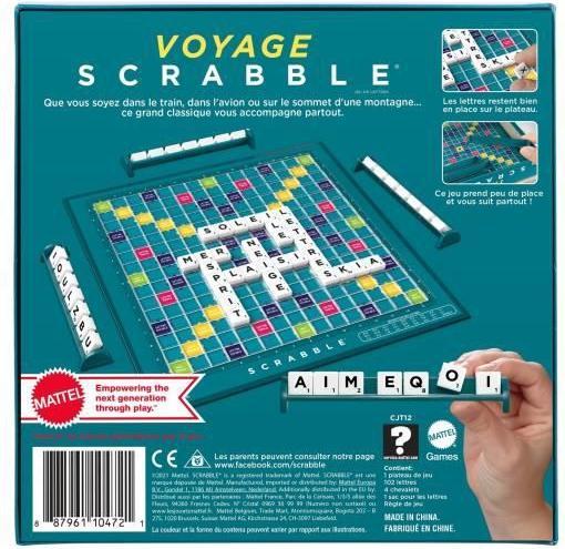Image du produit Mattel Games Scrabble Voyage - Jeu de Société - 10 ans et + (Français)