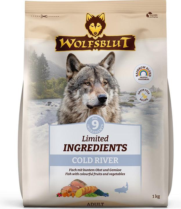 Actual product image Wolfsblut Limited Ingredients Adult Cold River for dogs 1 kg (Adult, 1 pcs., 1000 g)