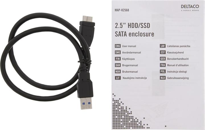 Image du produit Deltaco boîtier externe pour disque dur, 2.5 "SATA HDD (2.5")