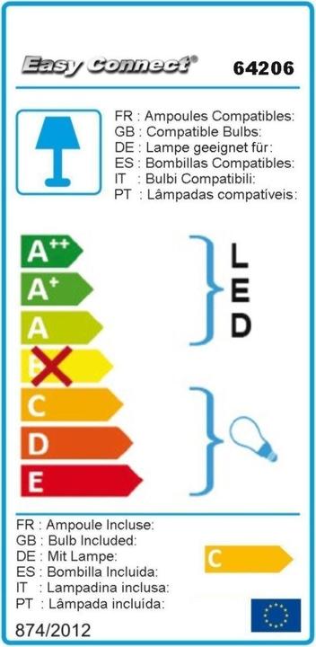 Energy Label Easy Connect Cylinder (420 lm, E27, IP44)