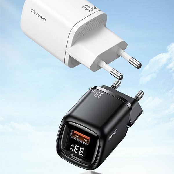 Immagine prodotto Usams Caricabatterie rapido con display digitale da 33W QC + PD (33 W)