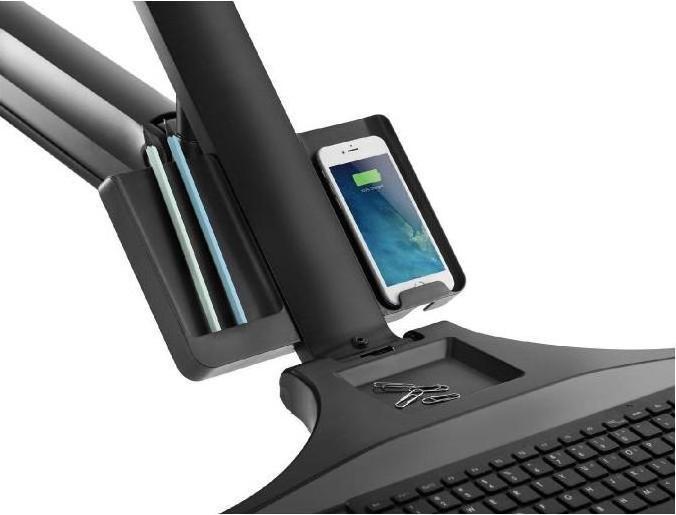 Productafbeelding Maclean Muurbeugel voor twee monitoren en toetsenbord, gasveer met computerhouder, voor monitoren 17"27". (Muur, 27")