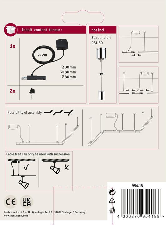 Actual product image Paulmann URail feed