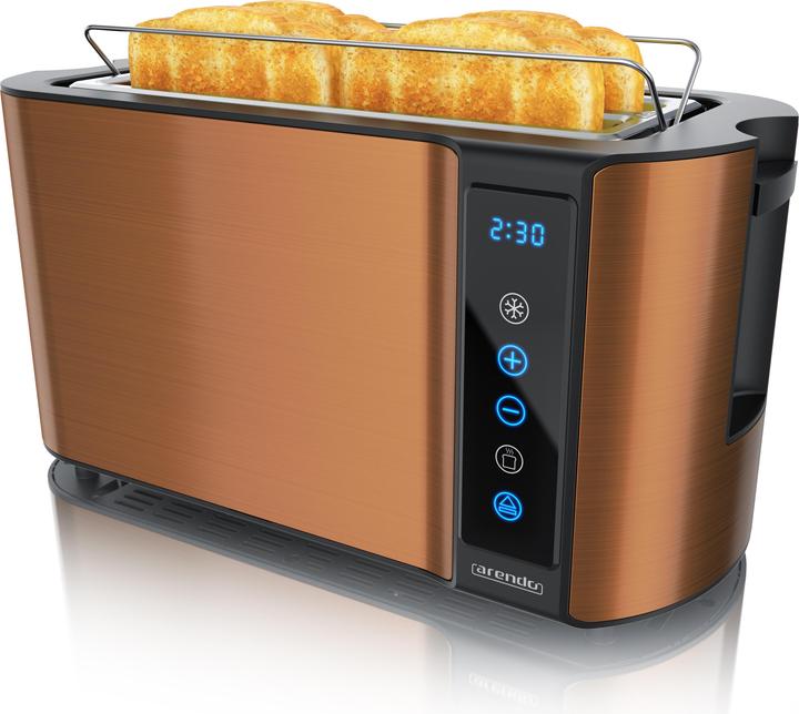 Immagine prodotto Arendo Toaster Edelstahl 4-Scheiben Langschlitz, Display mit Restzeitanzeige, Touchpanel, Brötchenaufsatz