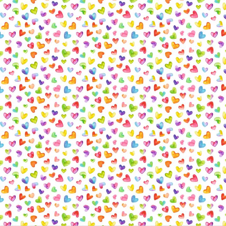 Actual product image Ursus Transparent paper folders "Colourful hearts", approx. 15 x 15 cm (115 g/m², 50 x)