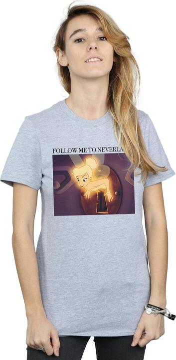 Actual product image Disney Womens/Ladies Tinker Bell Follow Me Cotton Boyfriend T-Shirt (M)