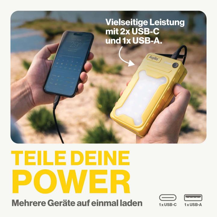 Actual product image Aqiila Powerbird BS10 - solar powerbank 10000 mAh (10000 mAh, 20 W, 37 Wh)